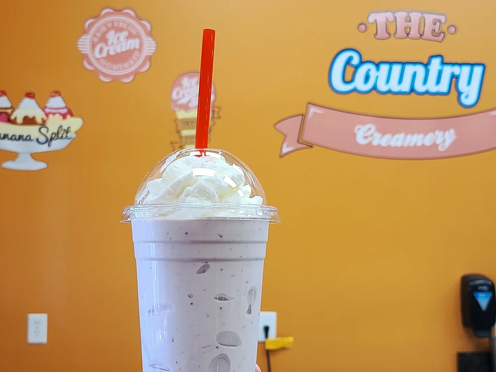 A milkshake at The Country Creamery counter