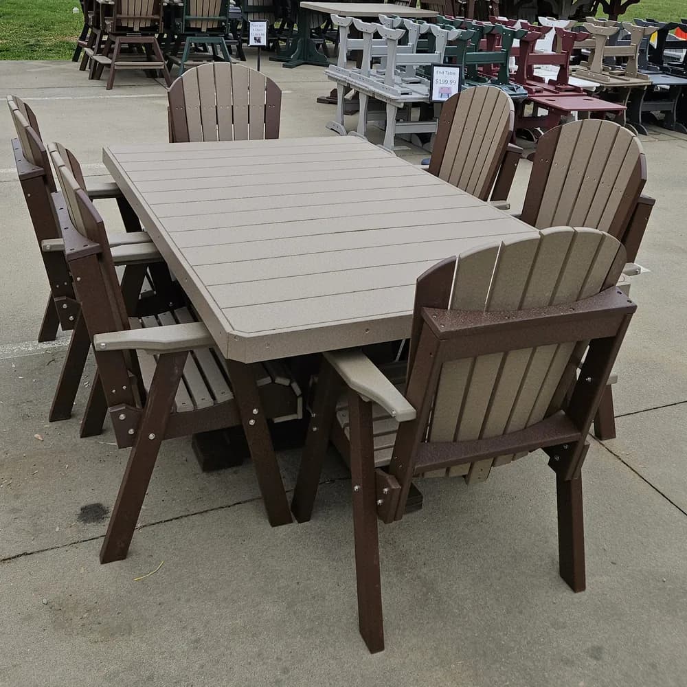 A poly outdoor dining table and chairs