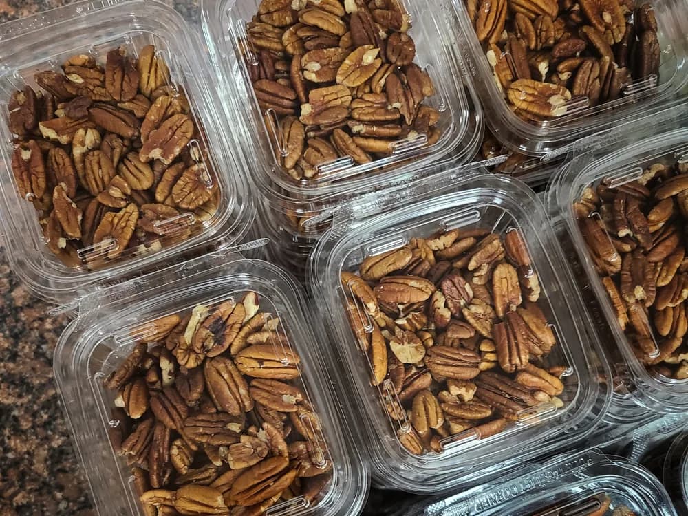 Packages of bulk pecans and nuts