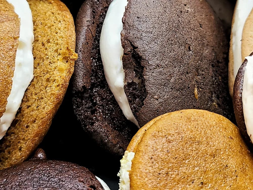 Pumpkin and chocolate whoopie pies